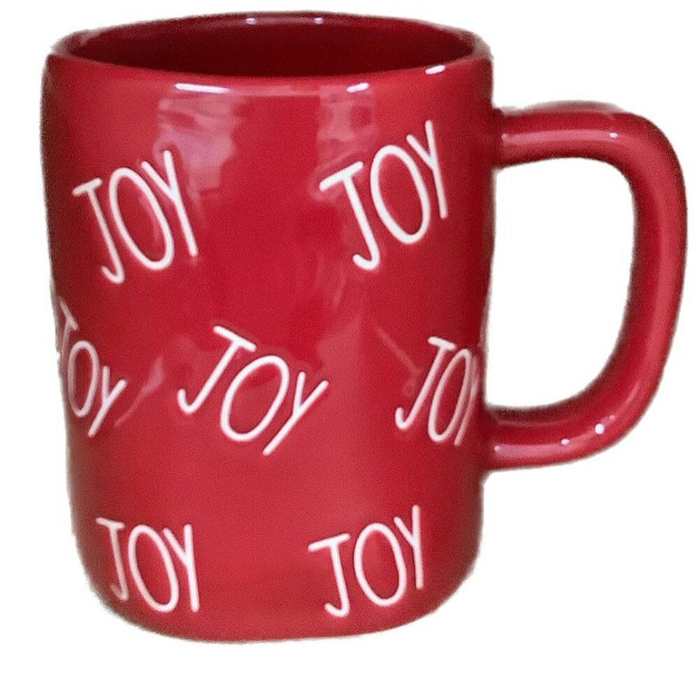 NWOT–Rae Dunn by Magenta, Joy All Over mug–Red and White